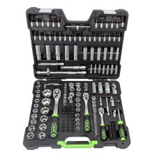 COFFRET D'OUTILS AVEC DOUILLES HEXAGONALES 179 PIÈCES - ZINGUÉ