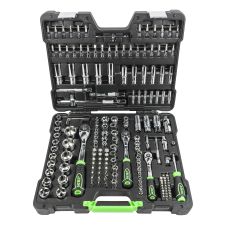 COFFRET D'OUTILS AVEC DOUILLES HEXAGONALES 179 PIÈCES - CHROME