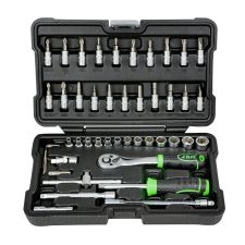 COFFRET D'OUTILS AVEC DOUILLES HEXAGONALES 46 PIÈCES