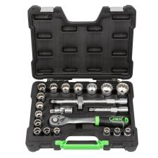 COFFRET D'OUTILS AVEC DOUILLES 12 PANS 22 PIÈCES