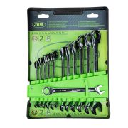 JEU CLÉS PLATES MIXTES AVEC CLIQUET 12 CLÉS