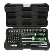 COFFRET D'OUTILS AVEC DOUILLES 12 PANS 56 PIÈCES