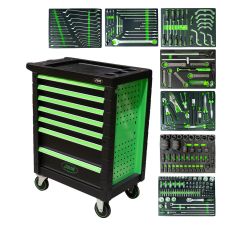 CHARIOT À OUTILS 7 TIROIRS - SPÉCIAL CAMIONS - VERT