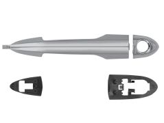 POIGNÉE DE PORTE EXTERIEURE LANCIA YPSILON 2011-2015 CHROMÉE SATIN / AVEC TROU BARILLET / AVANT GAUCHE