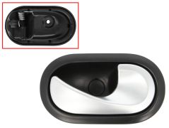 POIGNÉE DE PORTE INTERIEURE DACIA SANDERO 2008-2013 POUR CLIP / AVEC LEVIER ARGENT / BASE NOIRE / AVANT DROITE