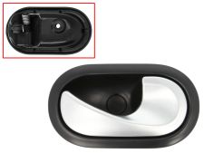 POIGNÉE DE PORTE INTERIEURE DACIA LOGAN 2008-2013 POUR CLIP / AVEC LEVIER ARGENT / BASE NOIRE / AVANT DROITE