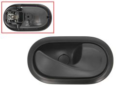 POIGNÉE DE PORTE INTERIEURE RENAULT CLIO 2005-2009 POUR CÂBLE / AVEC LEVIER NOIRE / BASE NOIRE / AVANT DROITE