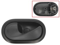 POIGNÉE DE PORTE INTERIEURE RENAULT CLIO 2005-2009 POUR CÂBLE / AVEC LEVIER NOIRE / BASE NOIRE / AVANT GAUCHE