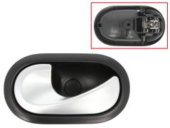 POIGNÉE DE PORTE INTERIEURE DACIA SANDERO 2008-2013 POUR CÂBLE / AVEC LEVIER ARGENT / BASE NOIRE / AVANT GAUCHE