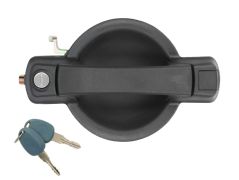 POIGNÉE DE PORTE EXTERIEURE FIAT DOBLO 2001-2006 NOIRE / AVEC BARILLET / AVANT DROITE