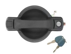 POIGNÉE DE PORTE EXTERIEURE FIAT DOBLO 2001-2006 NOIRE / AVEC BARILLET / AVANT GAUCHE