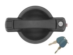 POIGNÉE DE PORTE EXTERIEURE FIAT DOBLO 2001-2006 NOIRE / AVEC BARILLET / LATÉRALE DROITE