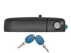 POIGNÉE DE PORTE EXTERIEURE FIAT PANDA 2003-2012 NOIRE / AVEC BARILLET / AVANT GAUCHE