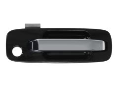 POIGNÉE DE PORTE EXTERIEURE NISSAN X-TRAIL 2001-2004 NOIRE / POIGNÉE CHROMÉE / AVEC TROU BARILLET / AVANT DROITE