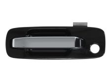 POIGNÉE DE PORTE EXTERIEURE NISSAN X-TRAIL 2001-2004 NOIRE / POIGNÉE CHROMÉE / AVEC TROU BARILLET / AVANT GAUCHE