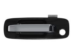 POIGNÉE DE PORTE EXTERIEURE NISSAN X-TRAIL 2001-2004 NOIRE / POIGNÉE CHROMÉE / AVEC TROU BARILLET / AVANT GAUCHE