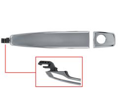 POIGNÉE DE PORTE EXTERIEURE OPEL MOKKA 2013-2016 CHROMÉE / AVEC TROU BARILLET / AVANT GAUCHE