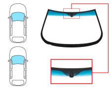 PARE-BRISE ALFA ROMEO 156 1997-2003 4 PORTES / BREAK / AVANT / VERT BANDE VERTE / AVEC BASE MIROIR 