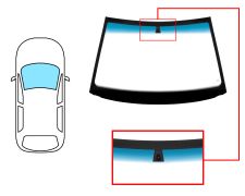 PARE-BRISE ALFA ROMEO 166 1997-2003 / AVANT / VERT BANDE BLEUE / AVEC BASE MIROIR / CHAUFFANT 