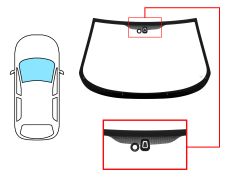 PARE-BRISE ALFA ROMEO GT 2003-2010 COUPÉ / AVANT / VERT / AVEC BASE MIROIR / CAPTEUR DE LUMIÈRE / CAPTEUR DE PLUIE