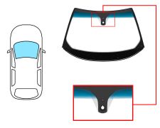 PARE-BRISE ALFA ROMEO GIULIETTA 2010-2016 AVANT / VERT BANDE BLEUE / AVEC BASE MIROIR / AVEC CAPTEUR / JOINTS PRÉMONTÉS 