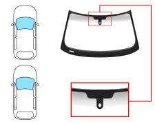 PARE-BRISE AUDI A1 2010-2014 3/5 PORTES / AVANT / VERT BANDE GRISE / AVEC BASE MIROIR / AVEC CAPTEUR / JOINTS PRÉMONTÉS