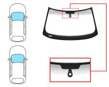 PARE-BRISE AUDI A1 2010-2014 3/5 PORTES / AVANT / VERT BANDE GRISE / AVEC BASE MIROIR / AVEC CAPTEUR MODIFIÉ / JOINTS PRÉMONTÉS