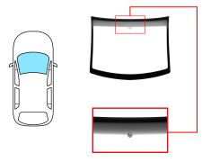 PARE-BRISE AUDI A2 2002-2006 AVANT / VERT BANDE GRISE / JOINTS PRÉMONTÉS
