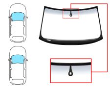 PARE-BRISE AUDI A3 2003-2005 3/5 PORTES / AVANT / VERT BANDE GRISE / ACOUSTIQUE / AVEC BASE MIROIR / AVEC CAPTEUR / JOINTS PRÉMONTÉS