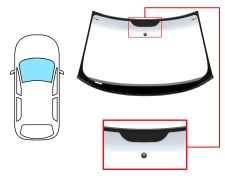 PARE-BRISE AUDI A3 2008-2012 CABRIOLET / AVANT / VERT BANDE GRISE / AVEC BASE MIROIR / ANTENNE / JOINTS PRÉMONTÉS