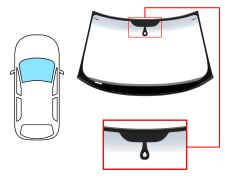 PARE-BRISE AUDI A3 2008-2012 CABRIOLET / AVANT / VERT BANDE GRISE / AVEC BASE MIROIR / AVEC CAPTEUR / ANTENNE / JOINTS PRÉMONTÉS