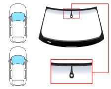 PARE-BRISE AUDI A3 2012-2016 3/5 PORTES / AVANT / VERT BANDE GRISE / ACOUSTIQUE / AVEC BASE MIROIR / AVEC CAPTEUR / JOINTS PRÉMONTÉS