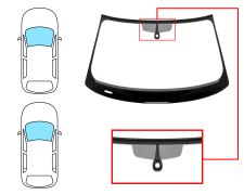 PARE-BRISE AUDI A3 2016-2020 3/5 PORTES / AVANT / VERT / ACOUSTIQUE / AVEC BASE MIROIR / AVEC CAPTEUR / SERIGRAPHIÉ / JOINTS PRÉMONTÉS