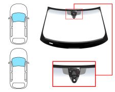 PARE-BRISE AUDI A3 2012-2016 3/5 PORTES / AVANT / VERT BANDE GRISE / ACOUSTIQUE / AVEC BASE MIROIR / AVEC CAPTEUR / AVEC SUPPORT CAMÉRA / JOINTS PRÉMONTÉS