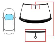 PARE-BRISE AUDI A3 2012-2016 4 PORTES / AVANT / VERT / AVEC BASE MIROIR / AVEC CAPTEUR / JOINTS PRÉMONTÉS