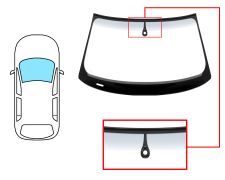 PARE-BRISE AUDI A3 2012-2016 4 PORTES / AVANT / VERT BANDE GRISE / ACOUSTIQUE / AVEC BASE MIROIR / AVEC CAPTEUR / JOINTS PRÉMONTÉS