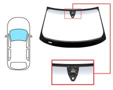 PARE-BRISE AUDI A3 2012-2016 4 PORTES / AVANT / VERT BANDE GRISE / ACOUSTIQUE / AVEC BASE MIROIR / AVEC CAPTEUR MODIFIÉ / AVEC SUPPORT CAMÉRA / JOINTS PRÉMONTÉS