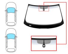 PARE-BRISE AUDI A3 2012-2016 3/5 PORTES / AVANT / VERT BANDE GRISE / ACOUSTIQUE / AVEC CAPTEUR / SERIGRAPHIÉ / JOINTS PRÉMONTÉS