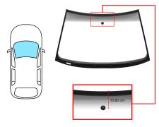 PARE-BRISE AUDI A4 1994-1999 4 PORTES / BREAK / AVANT / VERT BANDE GRISE / AVEC BASE MIROIR 10,80CM DU BORD