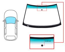 PARE-BRISE AUDI A4 1994-1999 4 PORTES / BREAK / AVANT / VERT BANDE VERTE / AVEC BASE MIROIR 12,00CM DU BORD