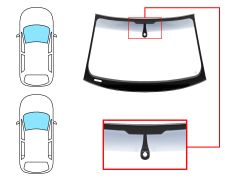 PARE-BRISE AUDI A5 2007-2011 2/5 PORTES / AVANT / VERT BANDE GRISE / AVEC BASE MIROIR / AVEC CAPTEUR / JOINTS PRÉMONTÉS 