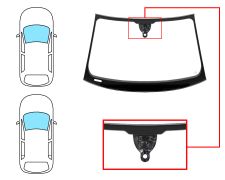 PARE-BRISE AUDI A5 2007-2012 2/5 PORTES / AVANT / VERT BANDE GRISE / AVEC BASE MIROIR / AVEC CAPTEUR / AVEC SUPPORT CAMÉRA / JOINTS PRÉMONTÉS 