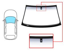 PARE-BRISE AUDI A8 2007-2010 AVANT / VERT BANDE GRISE / AVEC CAPTEUR RECTANGULAIRE / JOINTS PRÉMONTÉS