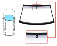 PARE-BRISE AUDI A8 2007-2010 AVANT / VERT BANDE GRISE / AVEC CAPTEUR ROND / JOINTS PRÉMONTÉS
