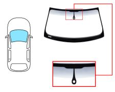 PARE-BRISE AUDI Q5 2008-2012 AVANT / VERT BANDE GRISE / AVEC BASE MIROIR / AVEC CAPTEUR / JOINTS PRÉMONTÉS