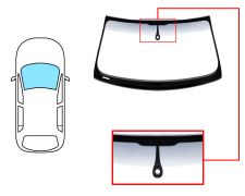 PARE-BRISE AUDI Q5 2008-2012 AVANT / VERT BANDE GRISE / AVEC BASE MIROIR / AVEC CAPTEUR MODIFIÉ / JOINTS PRÉMONTÉS