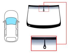 PARE-BRISE AUDI Q7 2006-2009 AVANT / VERT BANDE GRISE / AVEC BASE MIROIR / AVEC CAPTEUR / JOINTS PRÉMONTÉS