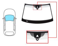 PARE-BRISE AUDI Q2 2016-2020 AVANT / VERT BANDE GRISE / AVEC CAPTEUR / AVEC SUPPORT CAMÉRA / JOINTS PRÉMONTÉS 