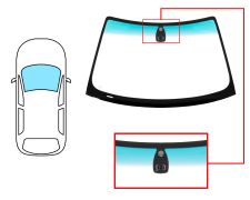 PARE-BRISE BMW SERIE 3 (E46) 2001-2004 COMPACT / AVANT / VERT BANDE VERTE / AVEC BASE MIROIR / AVEC CAPTEUR MODIFIÉ