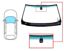 PARE-BRISE BMW SERIE 7 (E65-E66) 2003-2005 AVANT / VERT BANDE VERTE / AVEC BASE MIROIR / CHAUFFANT / AVEC CAPTEUR